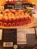 Kirkland Signature Sausage & Beef Lasagna from Costco